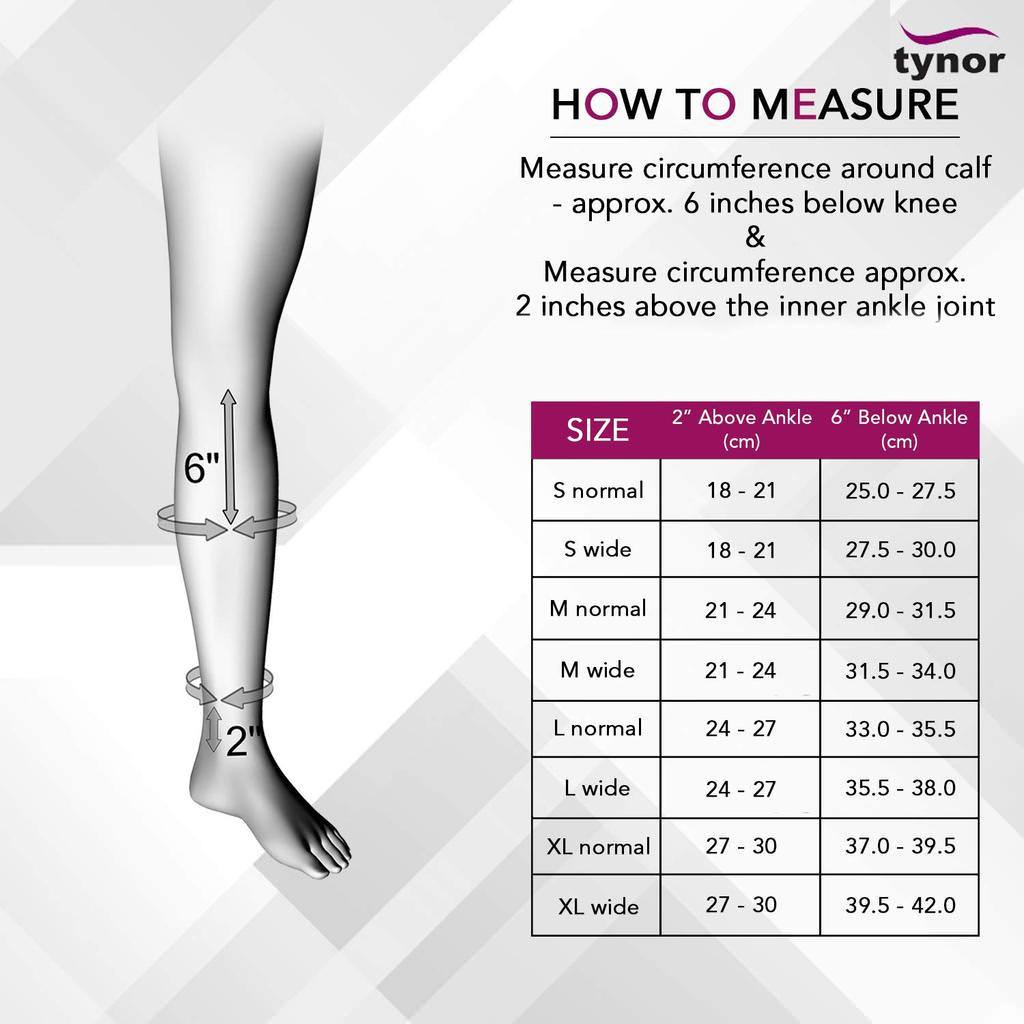 Tynor Compression Stockings Below Knee Open Toe I80 | Class 2 Pair