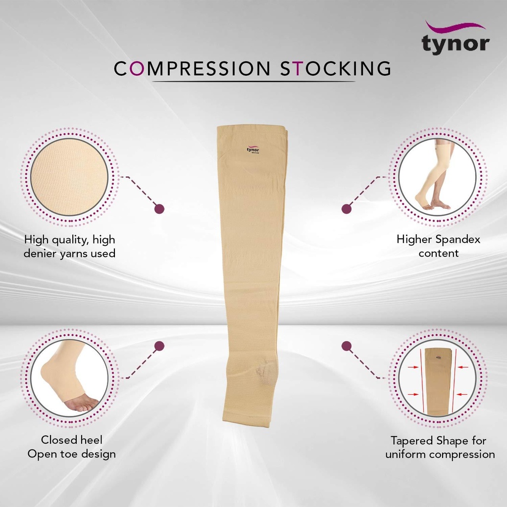 Tynor Compression Stocking Mid Thigh I15 | Class 2 Graduated Compression