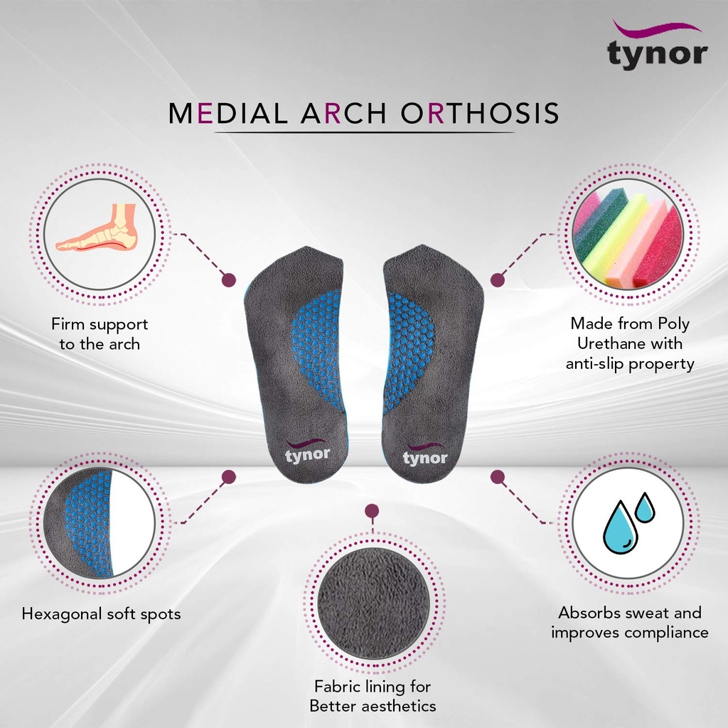 Tynor Medial Arch Support Inserts K10 | Arch Support Pair