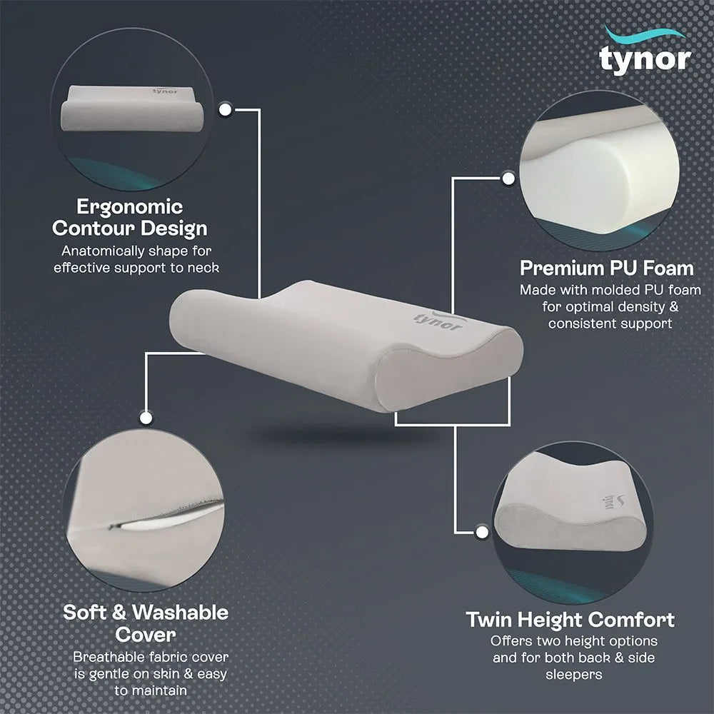 Tynor Contoured Cervical Pillow B19 | Twin Height Orthopaedic Pillow