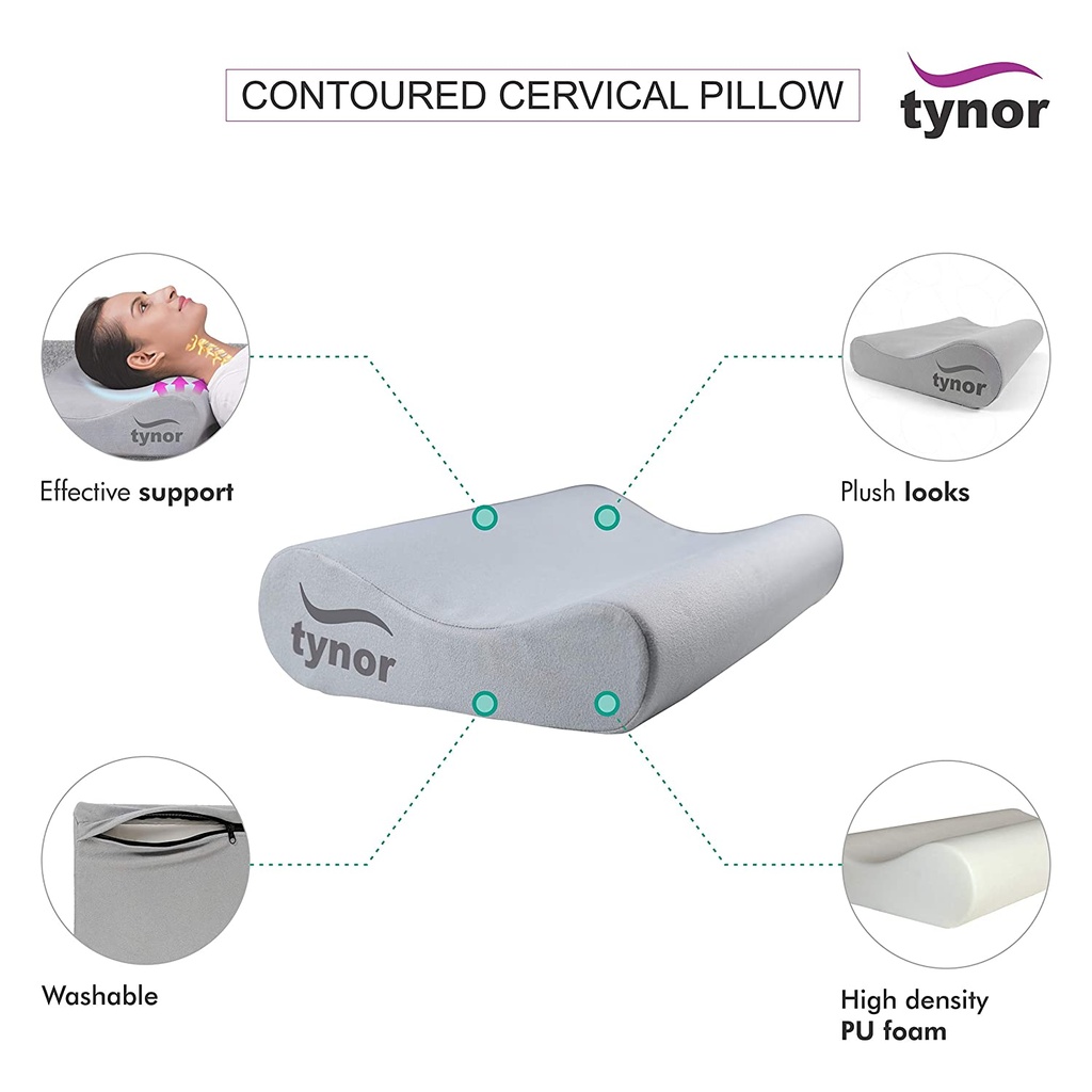Tynor Contoured Cervical Pillow B19 | Twin Height Orthopaedic Pillow