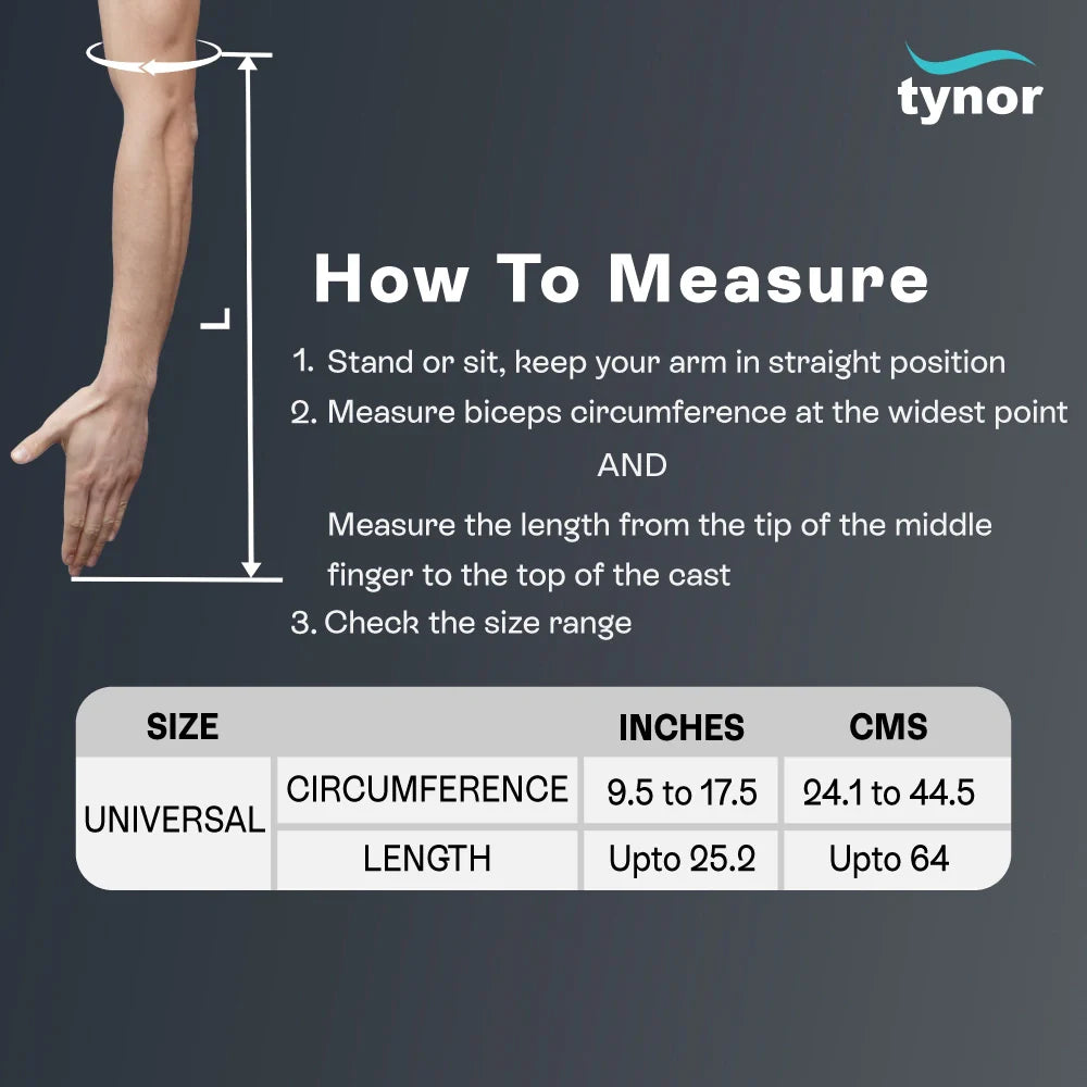 Tynor Cast Cover Arm C19 | Waterproof Reusable Arm Cast Protector