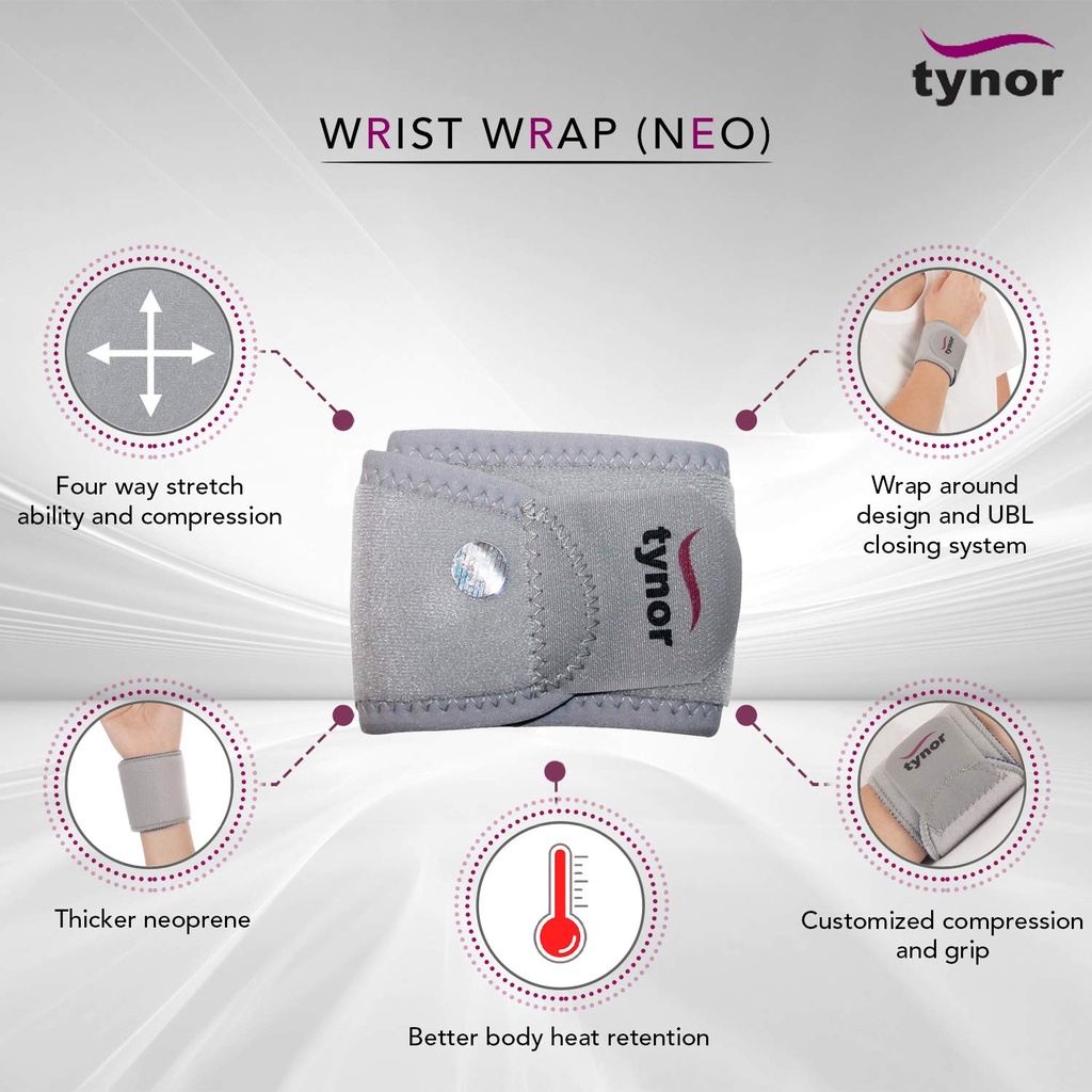 Tynor Wrist Wrap J04 | Neoprene Wrist Support