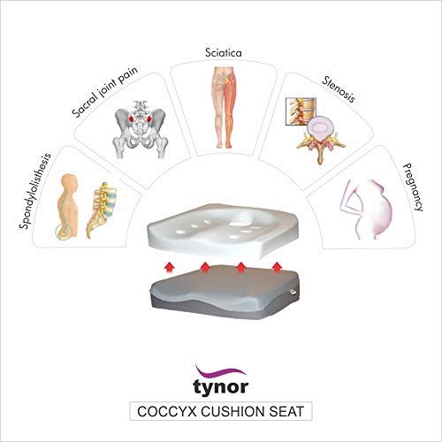 Tynor Coccyx Cushion Seat H13 | Tailbone Relief Orthopaedic Seat Cushion
