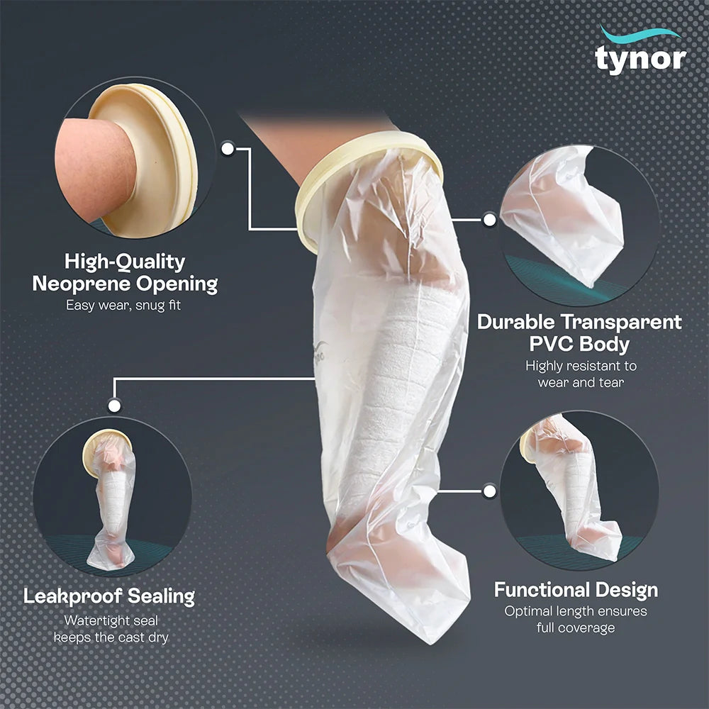Tynor Cast Cover Leg Above Knee C16 | Waterproof Full Leg Cast Protector