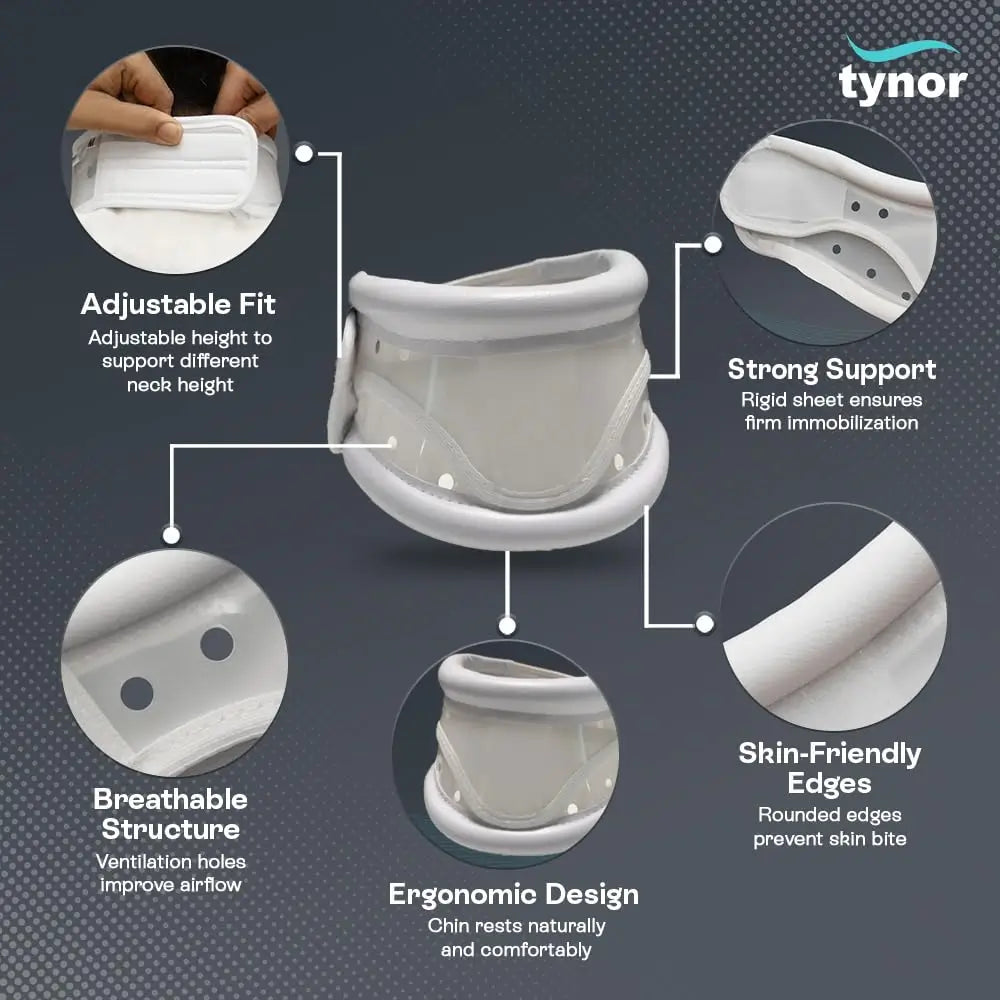 Tynor Cervical Collar Hard Adjustable B03 | Rigid Neck Support AU