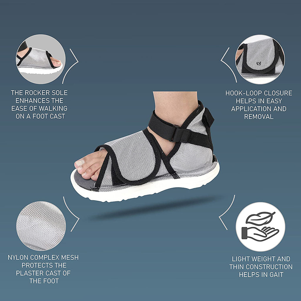 Tynor Cast Shoe Rocker Sole C08 | Anti-Slip Fracture Walking Shoe