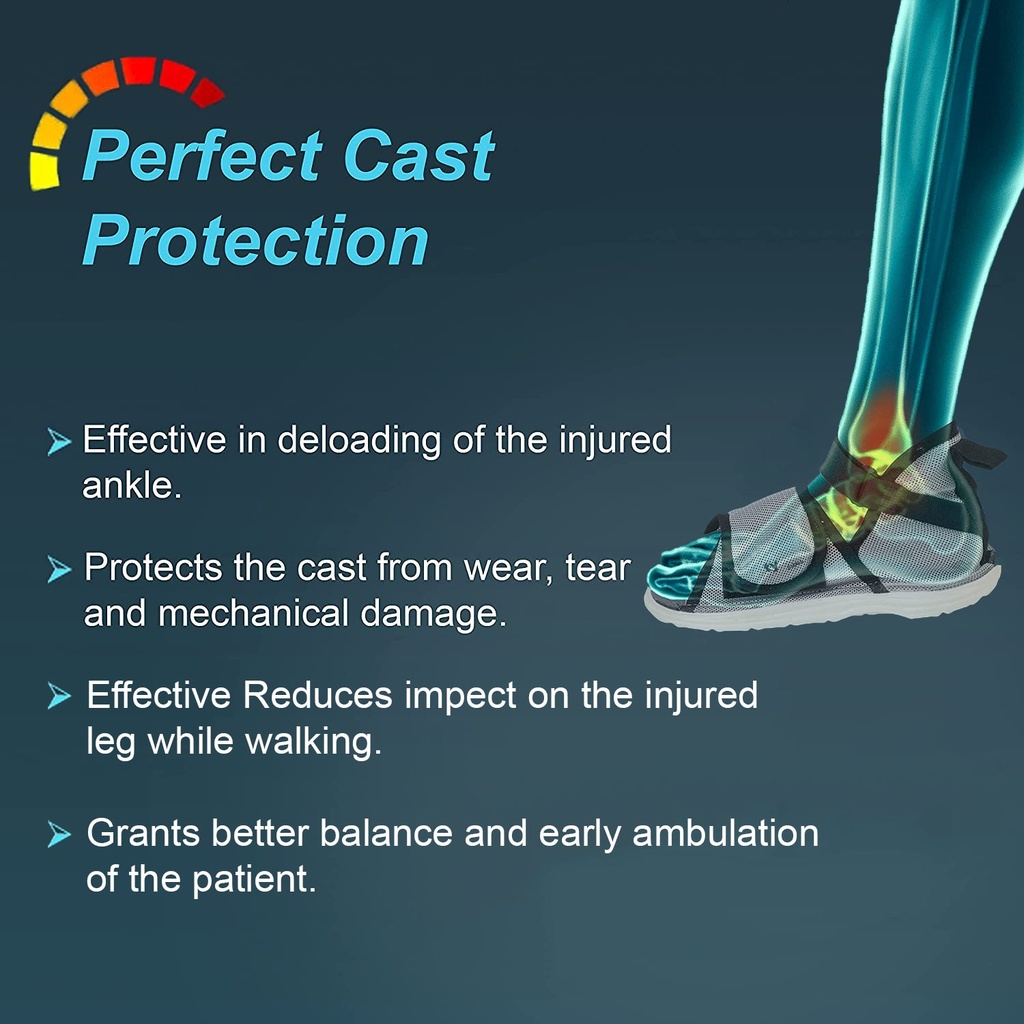 Tynor Cast Shoe Rocker Sole C08 | Anti-Slip Fracture Walking Shoe