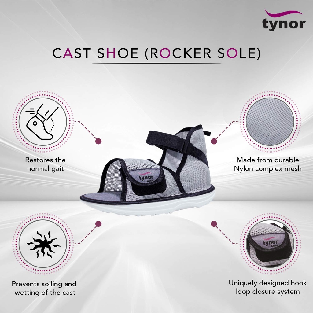 Tynor Cast Shoe Rocker Sole C08 | Anti-Slip Fracture Walking Shoe
