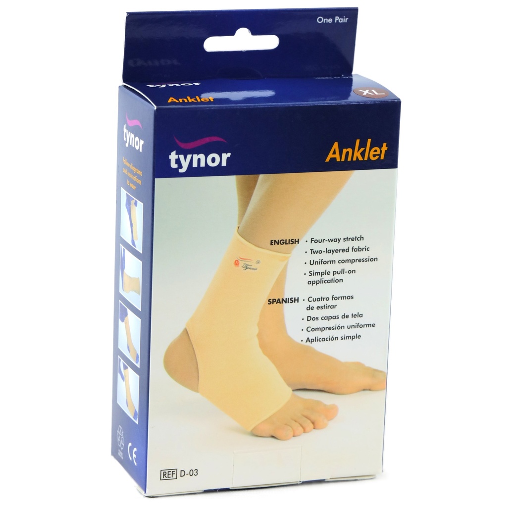 Tynor Anklet D03 | Anatomic Breathable Ankle Compression Sleeve
