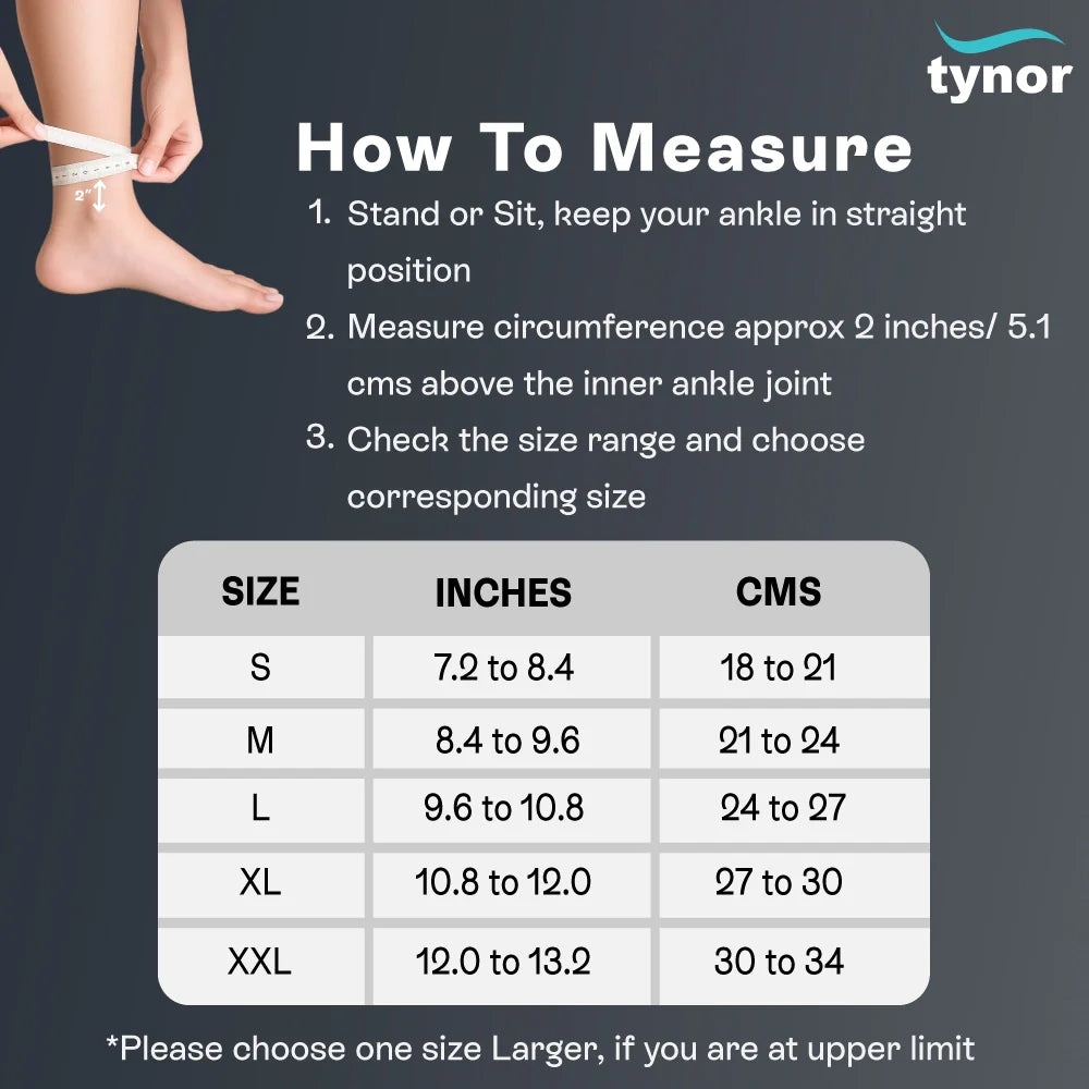 Tynor Anklet D03 | Anatomic Breathable Ankle Compression Sleeve