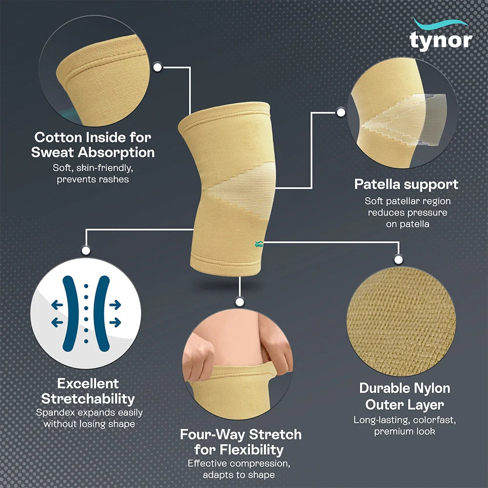 Tynor Knee Cap Pair D04 | Breathable Knee Compression Sleeve