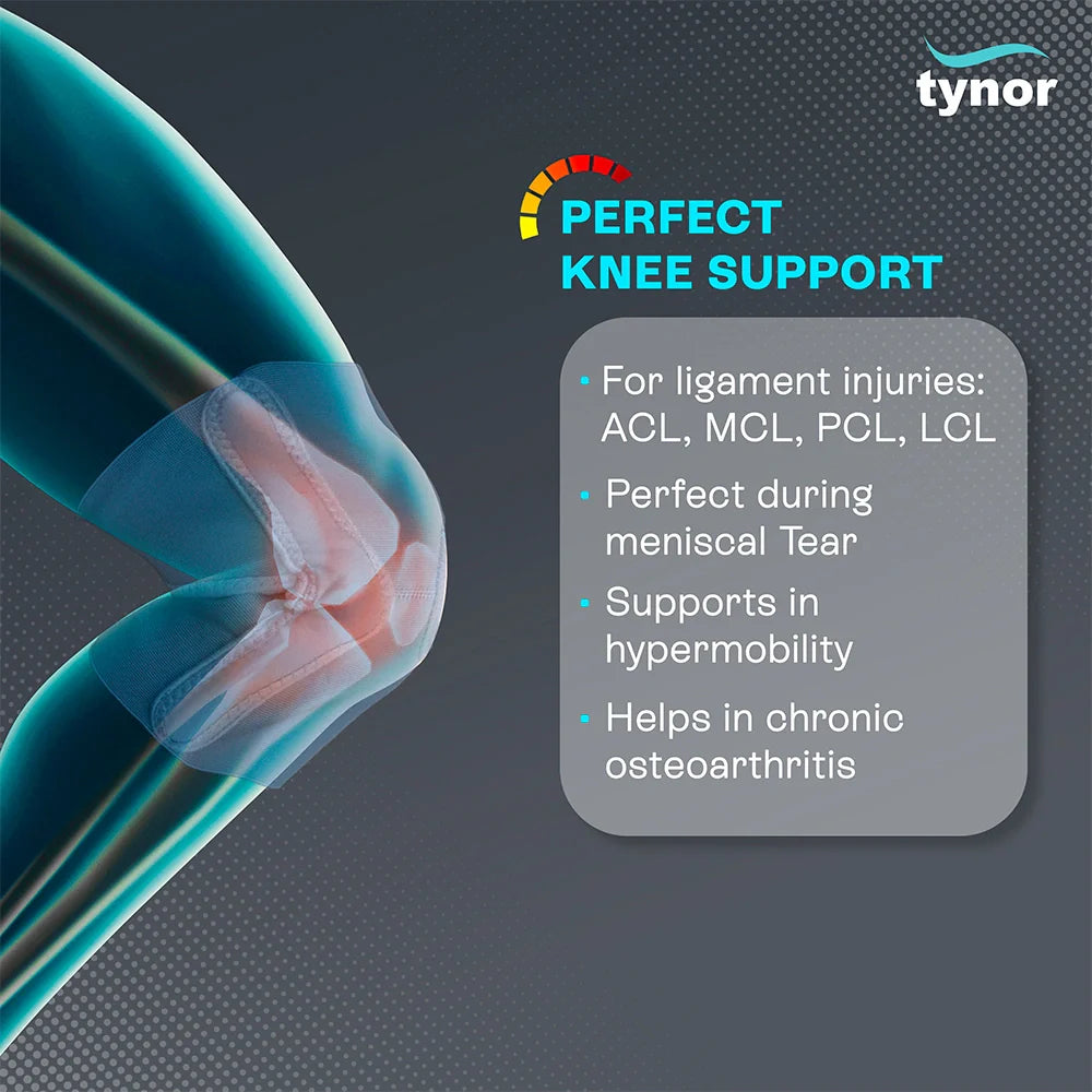 Tynor Elastic Knee Support D08 | Wrap-Around Hinged Knee Support