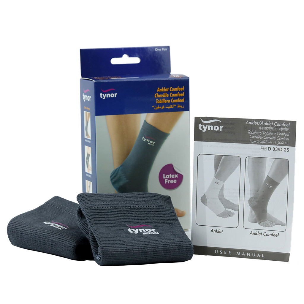 Tynor Anklet Comfeel Pair D25 | Premium Breathable Ankle Support