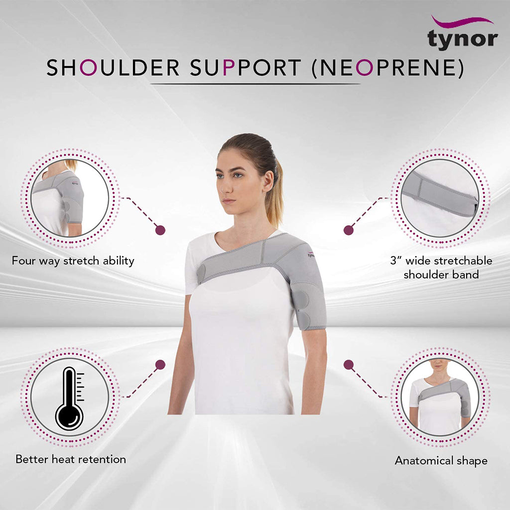 Tynor Shoulder Support Neoprene J14 | Heat Retention Shoulder Compression