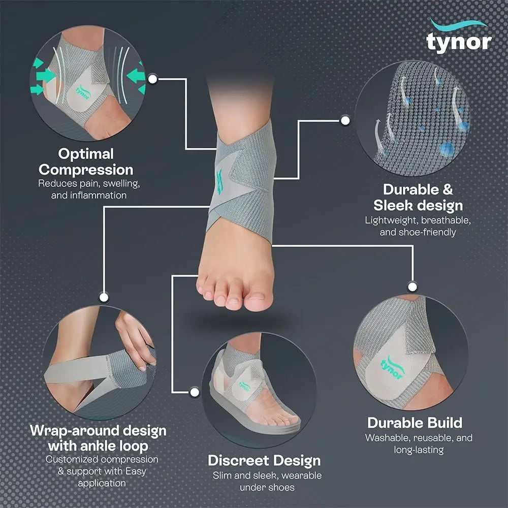 Tynor Ankle Wrap J16 | Neoprene Support