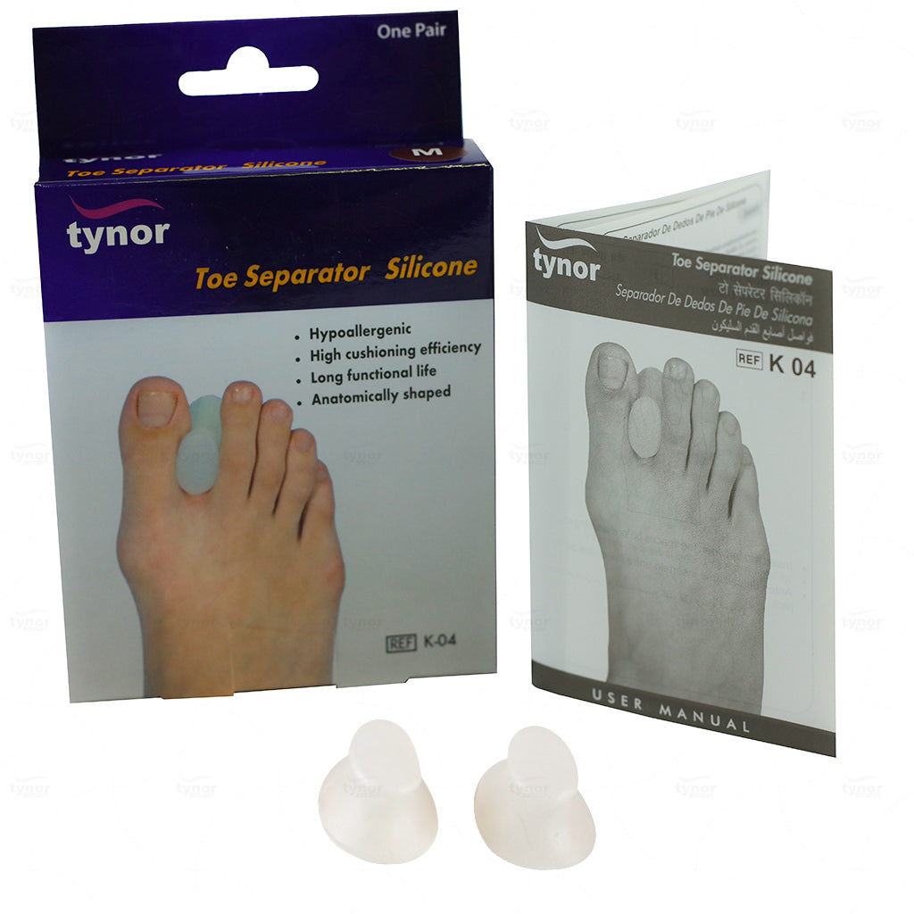 Tynor Toe Separator Silicone Pair K04 | Anatomical Toe Spacer Gel Pair