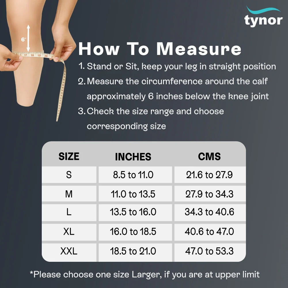 Tynor Compression Stocking Below Knee I16 | Graduated Knee-High Compression