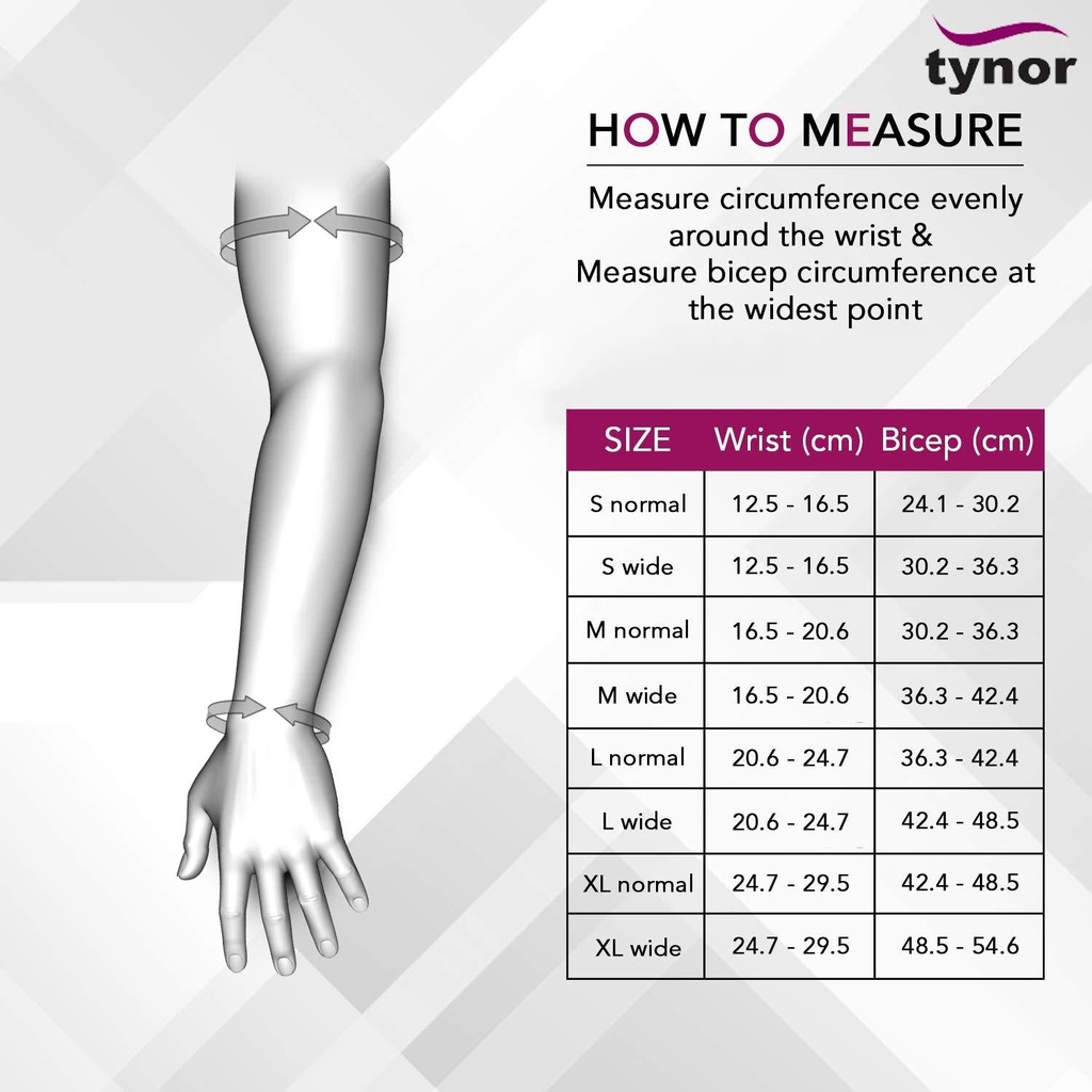 Tynor Compression Arm Sleeve Mitten I75 | Class 2 with Thumb