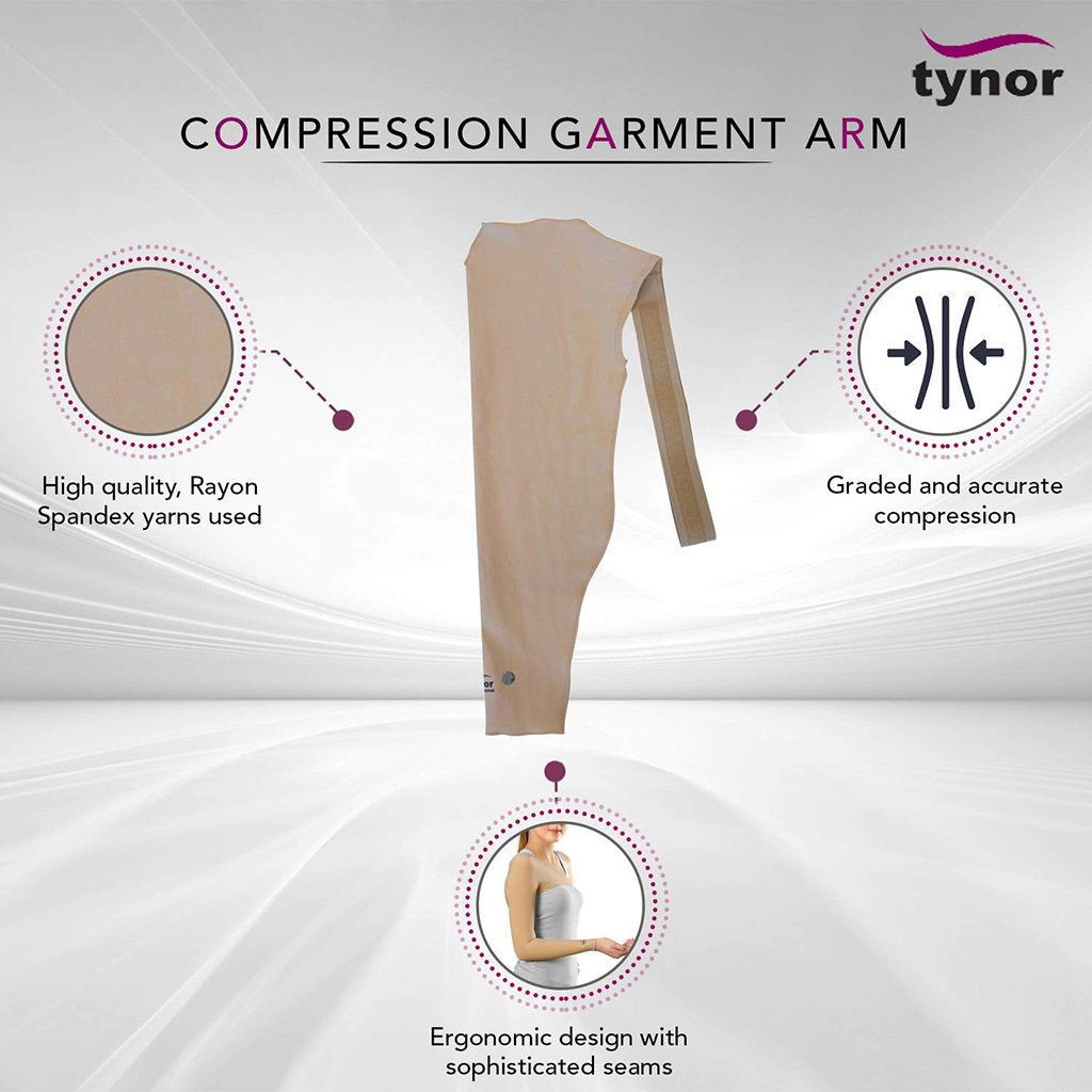 Tynor Compression Arm Sleeve I77 | Class 2 with Shoulder Cover