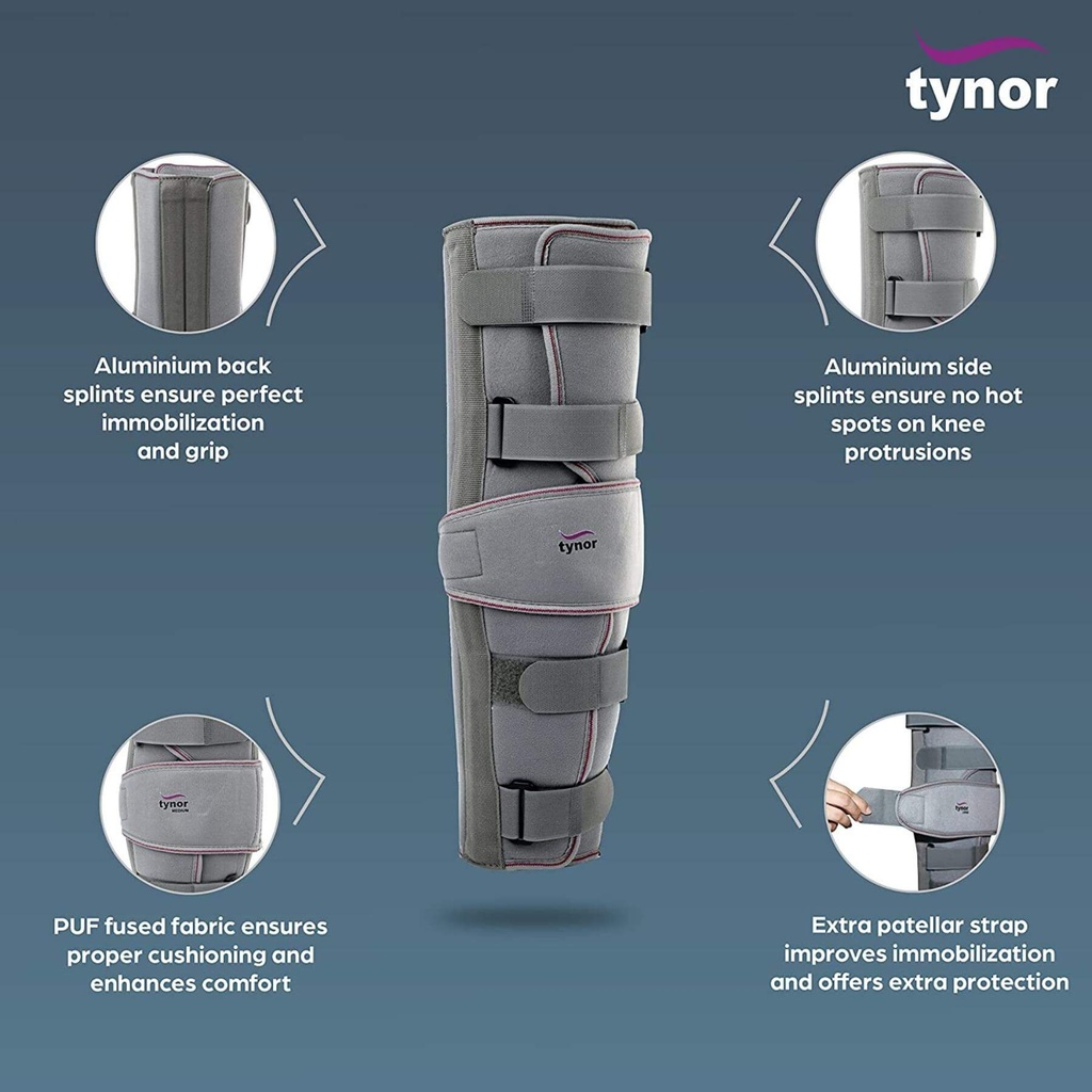 Tynor Knee Immobiliser 19"/48cm D11 | Complete Knee Immobilisation Splint