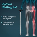 Tynor Walking Stick L-Type L08 | Adjustable Aluminium Cane