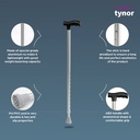 Tynor Walking Stick L-Type L08 | Adjustable Aluminium Cane