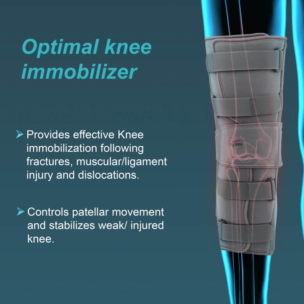 Tynor Knee Immobiliser D28 | Full-Length Knee Brace (22"/56 cm)