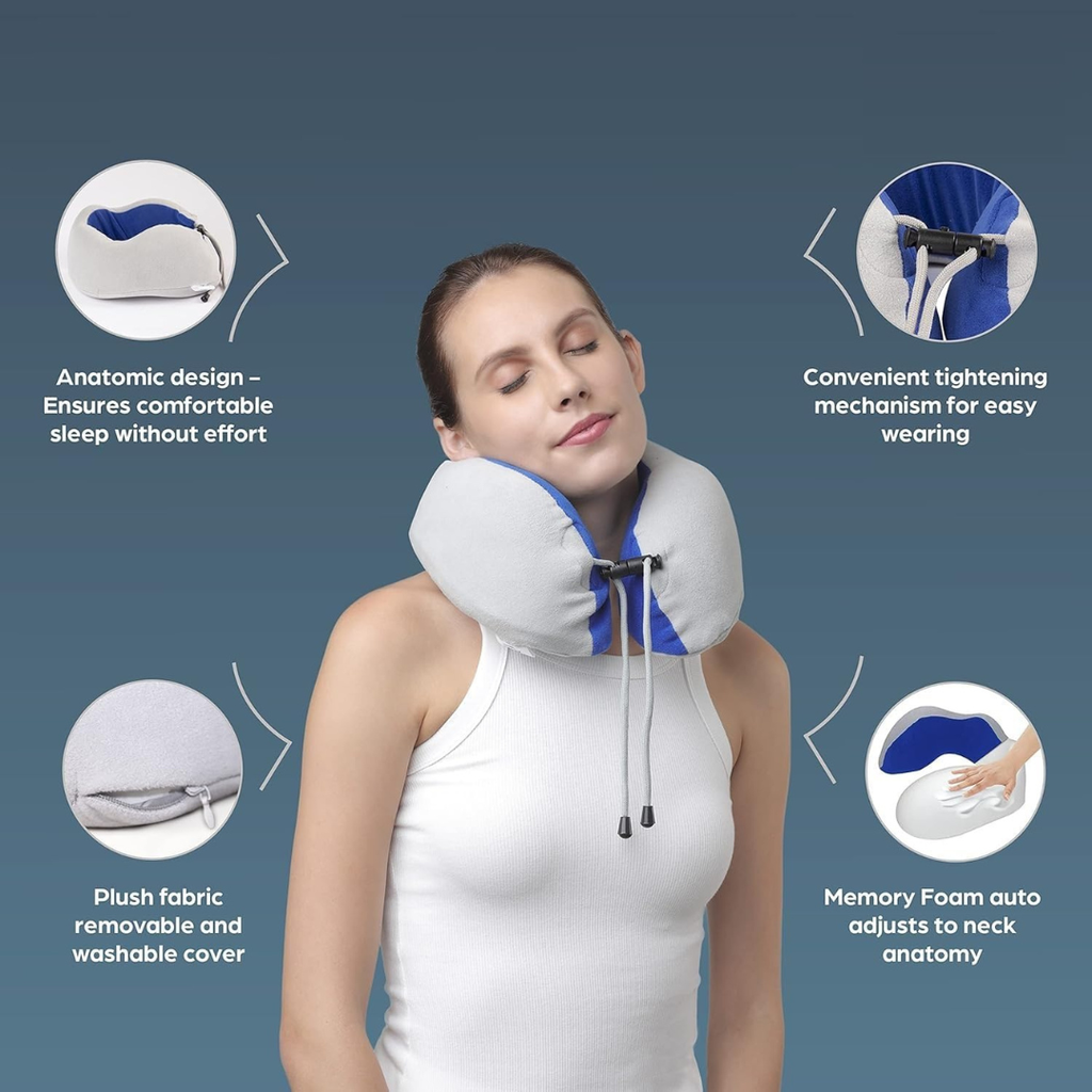 Tynor Travel Pillow Urbane I94 | Memory Foam Neck Support