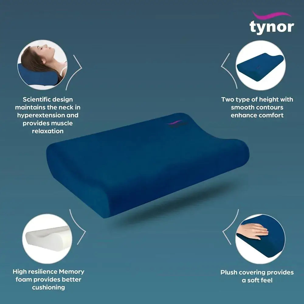 Tynor Contoured Cervical Pillow B29 | Memory Foam Neck Support