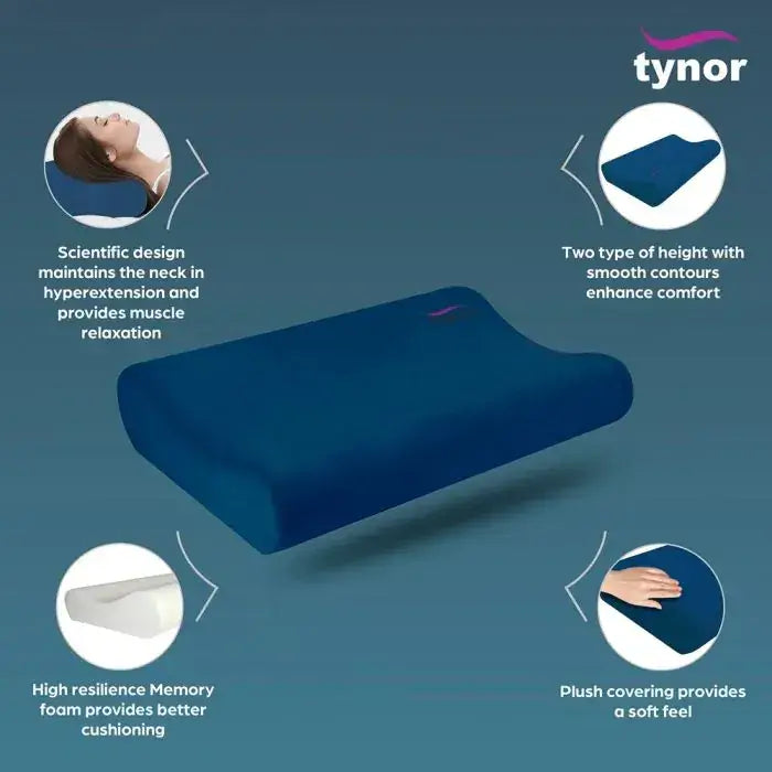 Tynor Contoured Cervical Pillow B29 | Memory Foam Neck Support