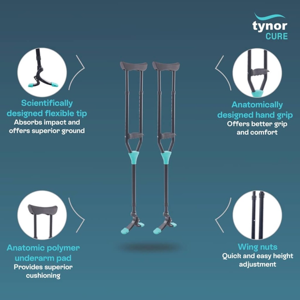 Tynor Skipper Axilla Crutch L 49 | Adjustable Underarm Crutch