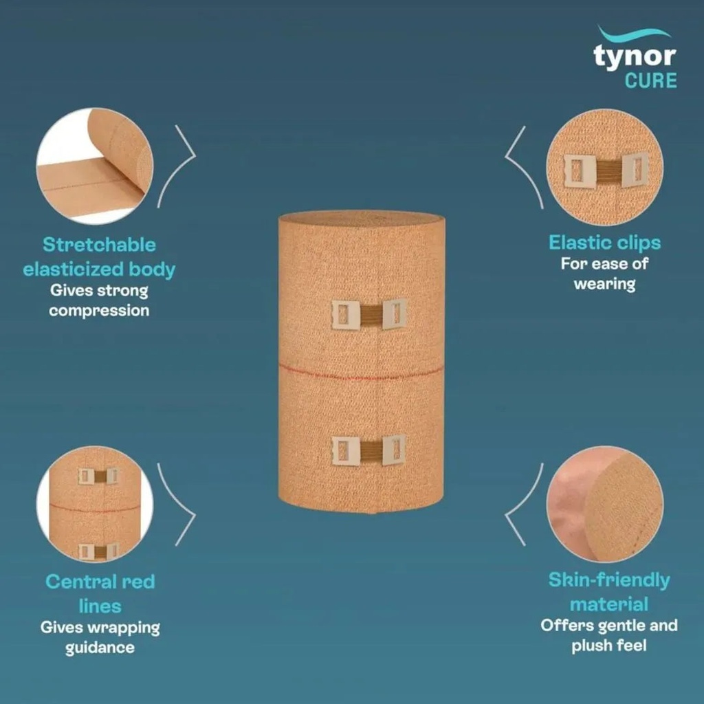 Tynor Crepe Bandage | Elastic Compression Wrap