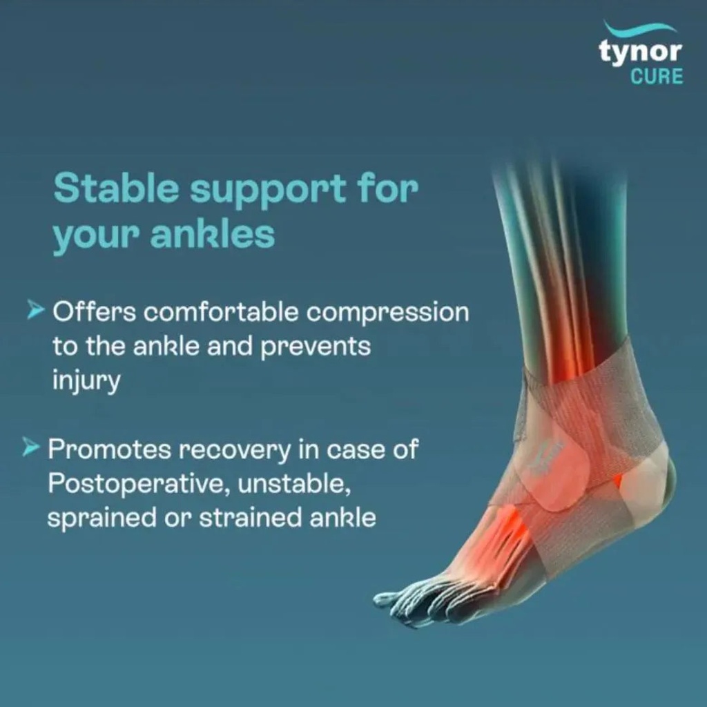 Tynor Ankle Wrap Sleek Elastic D57 | Wrap-Around Ankle Compression