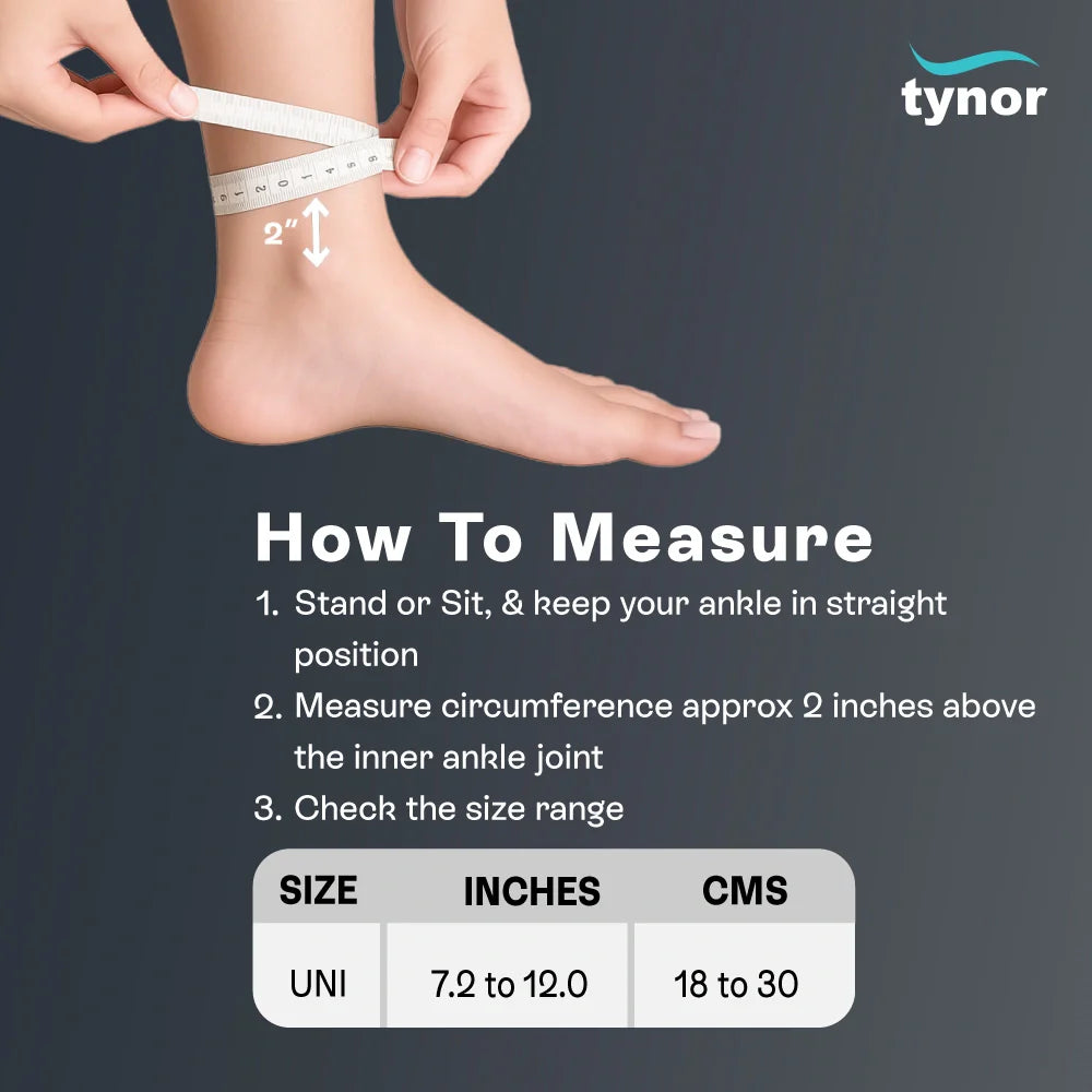 Tynor Ankle Wrap Sleek Elastic D57 | Wrap-Around Ankle Compression