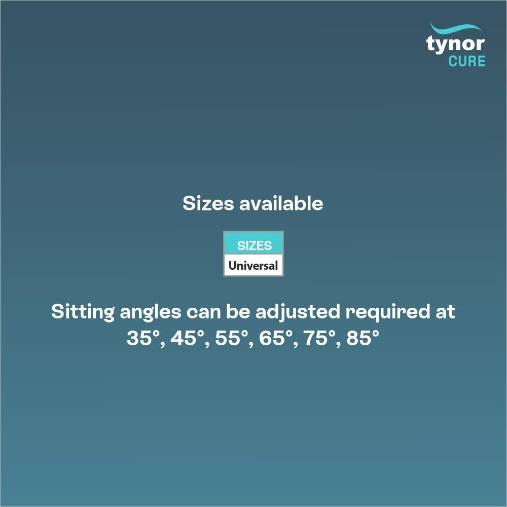 Tynor adjustable bed backrest in universal size with 6 adjustable sitting angles (35°-85°).