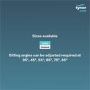 Tynor adjustable bed backrest in universal size with 6 adjustable sitting angles (35°-85°).