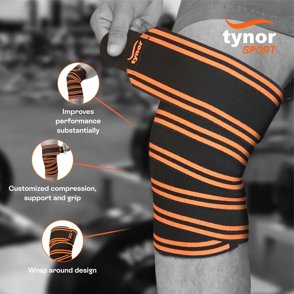 Tynor Weight Lifting Knee Wrap | Strength Training Knee Wrap