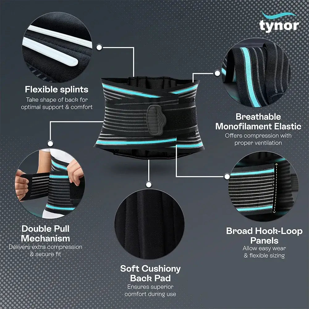 Tynor Lumbo Sacral Belt A06 Black | Back Support Australia