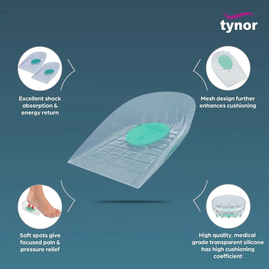 Tynor Heel Cushion Silicone Pair K02 | Gel Heel Support