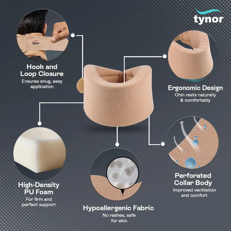 Tynor Cervical Collar Soft B-07 | Medium Density Foam Neck Support