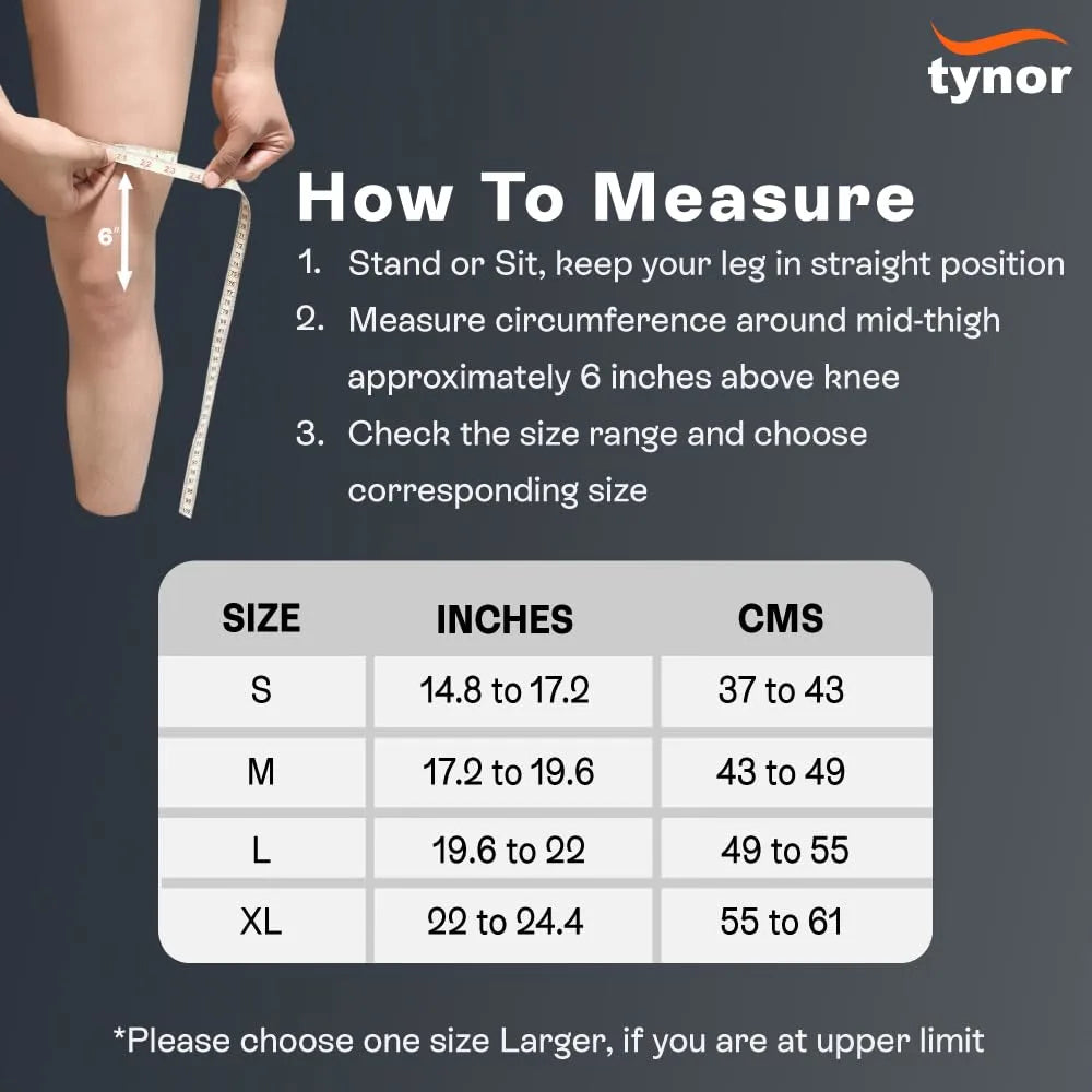 Tynor Thigh Support Air Pro 105 | Breathable Compression Thigh Support