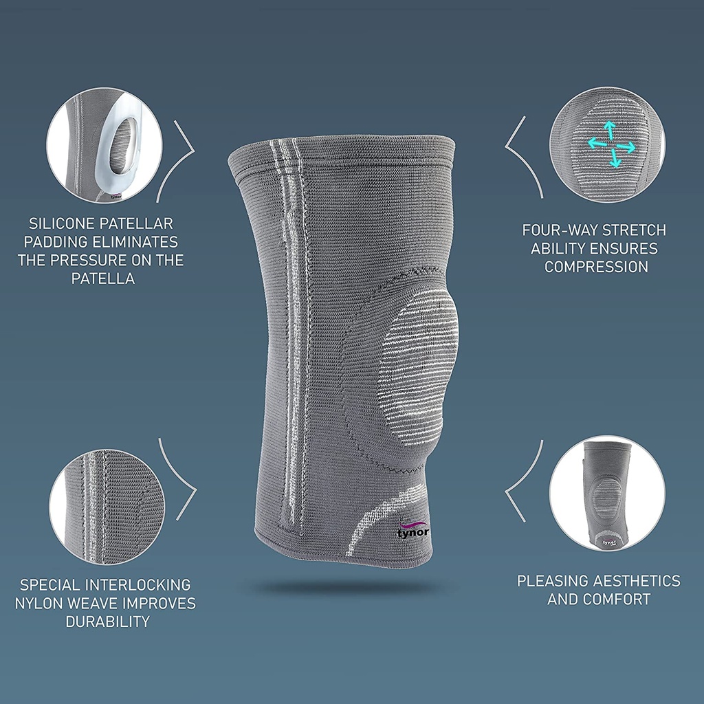 AHS Latex Free Knee Brace with Patella Gel Pads and Side Stabilizers - Professional Copper Knee Sleeve Australia-3