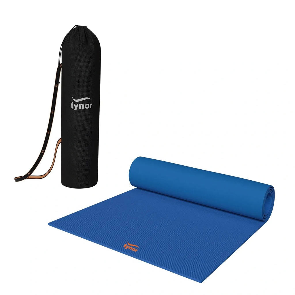 [901-8MM-YOGA-MAT-BLUE] Tynor Yoga Mat TPE 8mm | Eco-Friendly Non-Slip Yoga & Exercise Mat (Blue) (Blue)