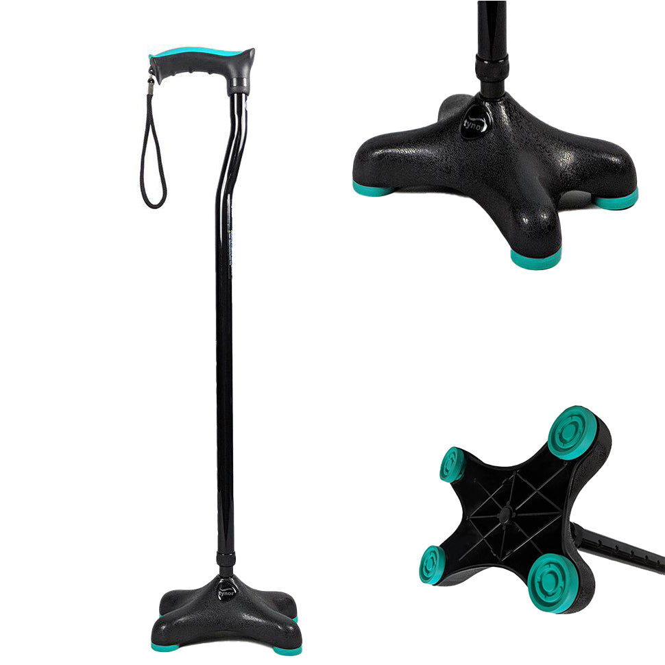 [L36UCZ-UNI-QUADRA-STIK] Tynor Quadra Walking Stick L36 | Soft Top Handle