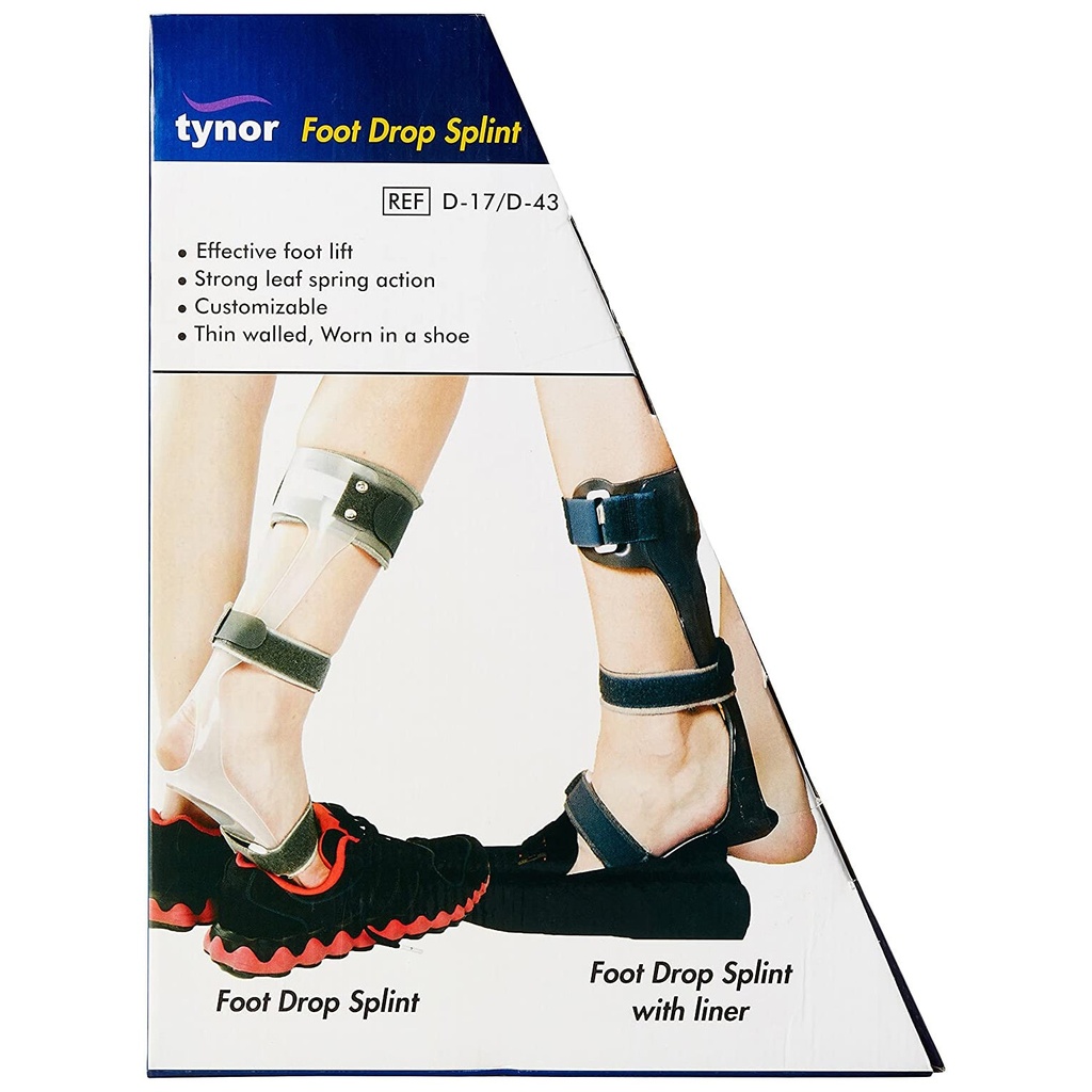 [D17AHA-SML-LFT-FT-DRO] Tynor Foot Drop Splint D17 | Leaf Spring Gait Correction AFO (Small Please Check Product Code D43, Left Foot)